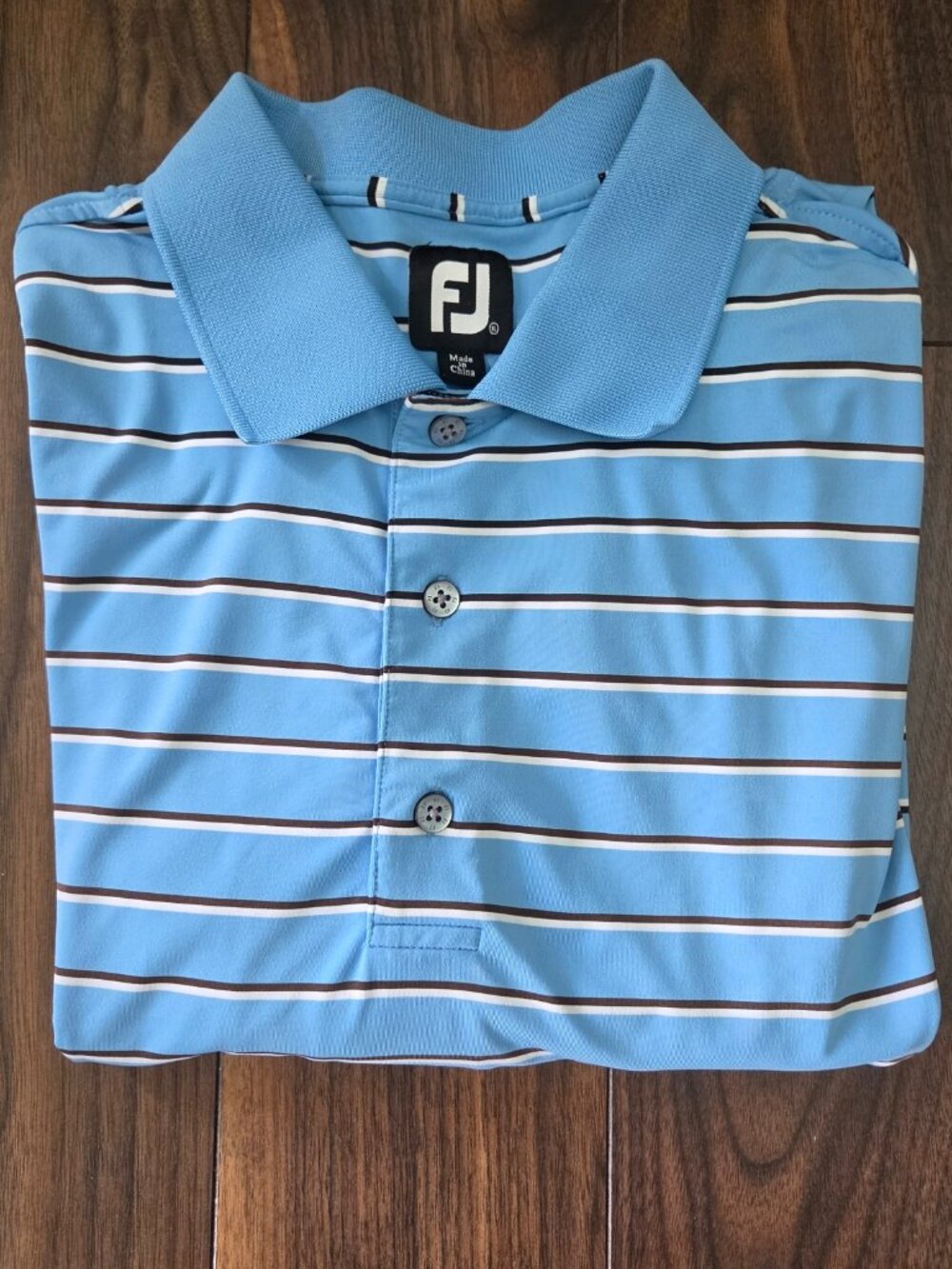 FootJoy Shirt Men's Size XL Blue DK Gray White Polo Stripe Golf FJ